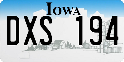 IA license plate DXS194