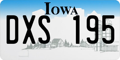 IA license plate DXS195