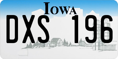 IA license plate DXS196