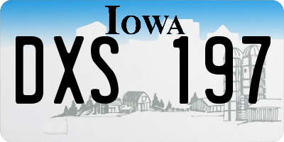 IA license plate DXS197