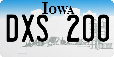 IA license plate DXS200