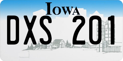 IA license plate DXS201