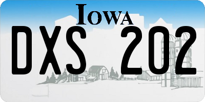 IA license plate DXS202