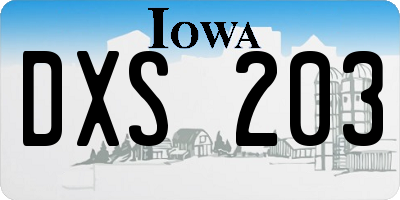 IA license plate DXS203
