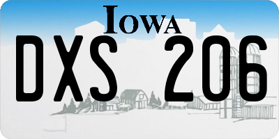 IA license plate DXS206