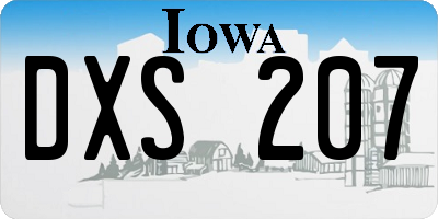 IA license plate DXS207