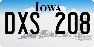 IA license plate DXS208