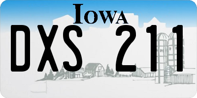 IA license plate DXS211