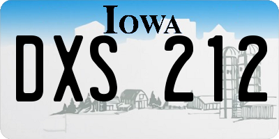 IA license plate DXS212