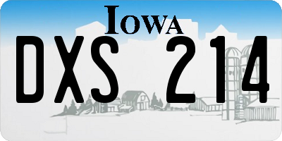 IA license plate DXS214