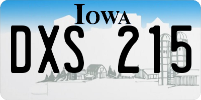 IA license plate DXS215