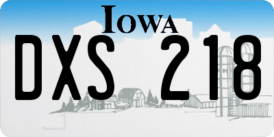 IA license plate DXS218