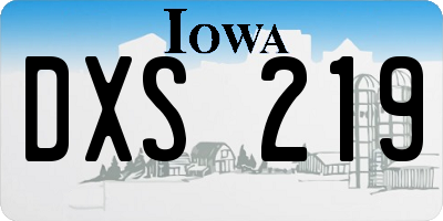 IA license plate DXS219