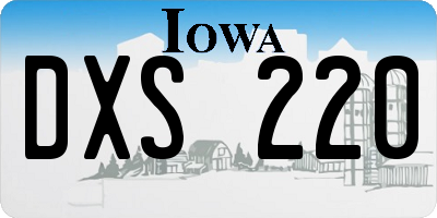 IA license plate DXS220