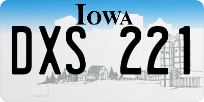 IA license plate DXS221
