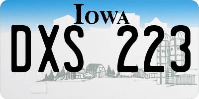 IA license plate DXS223
