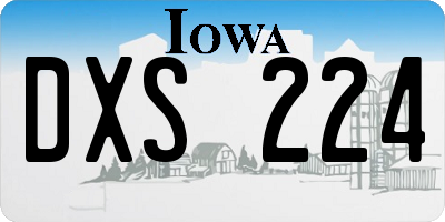 IA license plate DXS224