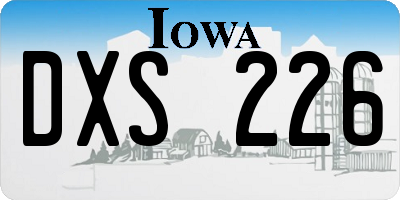 IA license plate DXS226