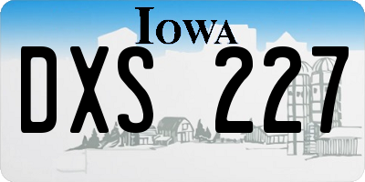 IA license plate DXS227