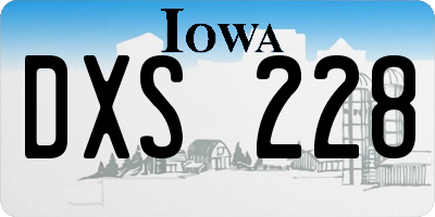 IA license plate DXS228