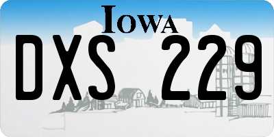 IA license plate DXS229