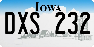 IA license plate DXS232