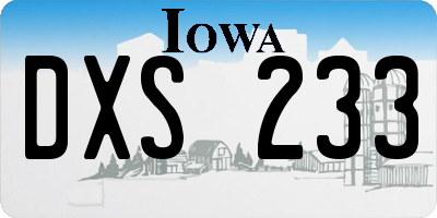 IA license plate DXS233