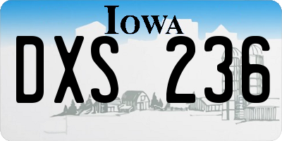 IA license plate DXS236