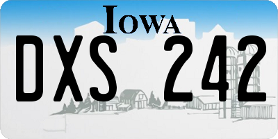 IA license plate DXS242