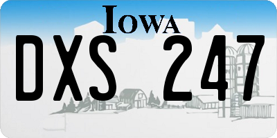 IA license plate DXS247