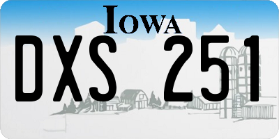IA license plate DXS251