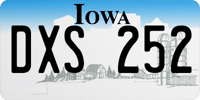 IA license plate DXS252