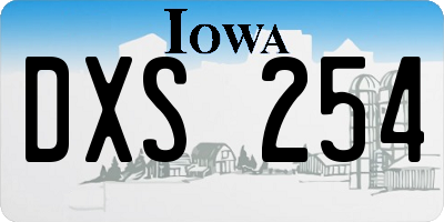 IA license plate DXS254