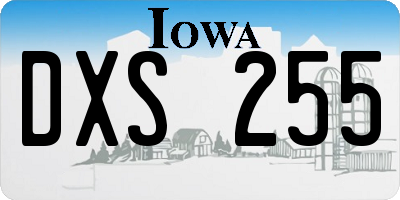 IA license plate DXS255