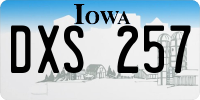 IA license plate DXS257