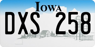 IA license plate DXS258