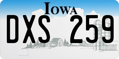 IA license plate DXS259