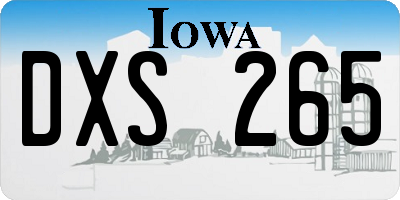 IA license plate DXS265