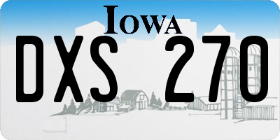 IA license plate DXS270