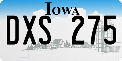 IA license plate DXS275
