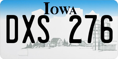 IA license plate DXS276
