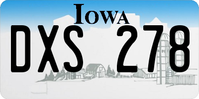 IA license plate DXS278