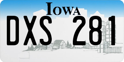 IA license plate DXS281