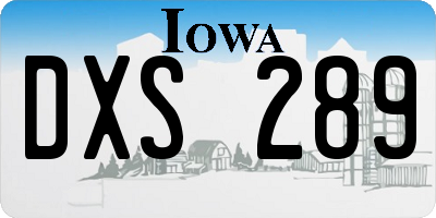 IA license plate DXS289