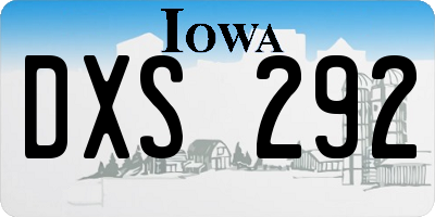IA license plate DXS292