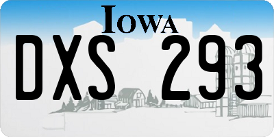 IA license plate DXS293