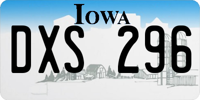 IA license plate DXS296