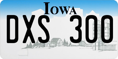 IA license plate DXS300