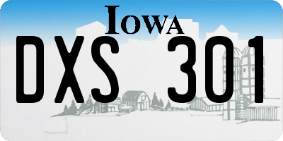 IA license plate DXS301