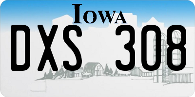 IA license plate DXS308